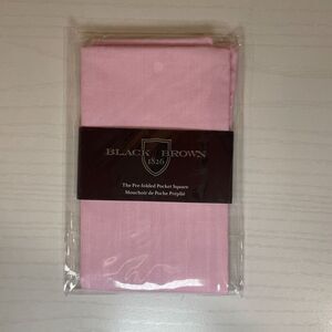 BLACK BROWN 1826‎ Men's Basic Light Pink Pre-folded Pocket Square Viscose Poly